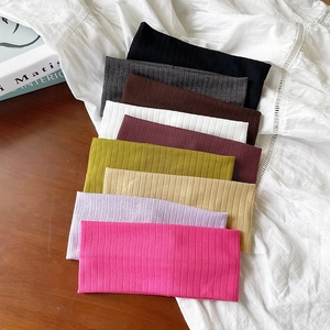 Bandeau en Tricot à Côtes pour Femmes Hommes Minimaliste Couleur Unie Yoga Sport Bandeau Élastique en Tissu Accessoires de Cheveux Cadeau