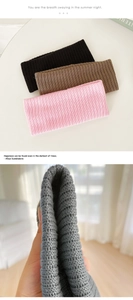 Macro detail of ribbed knit texture on stretchy headbands in assorted Morandi colors