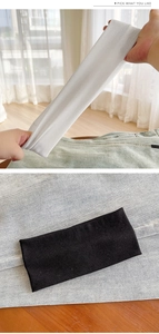 Détail montrant la forte élasticité et la texture tricotée respirante du bandeau blanc