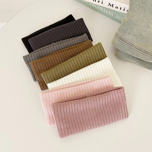 Women Knitted Hair Band Elastic Solid Color Morandi Ribbed Woolen Yarn Headband Autumn Winter Warm Hair Accessories