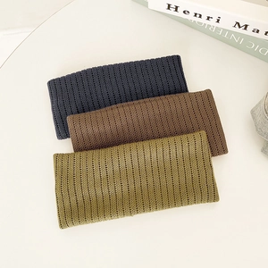 Elastic knitted headband for women in navy blue, coffee, and olive green winter style