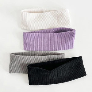 Fascia per Capelli in Maglia a Coste per Uomo Donna Fascia Larga Elastica Sportiva Fascia per Fitness a Righe