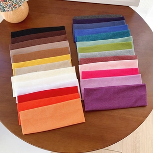 Simple Solid Color Knitted Wide Ribbed Headband For Women Men Elastic Yoga Sports Sweatband Soft Breathable Hair Accessory