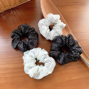 Französisch Elegante Netz Punktmuster Große Haargummis Für Damen Mode Handgefertigte Organza Haarbänder Für Täglich Party Haarschmuck