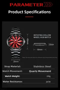 Macro detail of VAVA VOOM black stainless steel watch with 43mm rotating hub dial