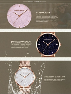 Trois montres femme élégantes avec bracelet maille, mouvement japonais et étanchéité 3BAR