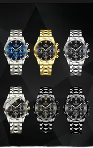 Multiple color options for men's business quartz watch with stainless steel strap