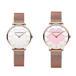 Montre pour femme avec cadran à motif tournesol et effet de changement de couleur