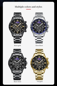 Detailed comparison of four men's quartz watches with chronograph and moon phase displays