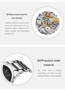 Detail view of advanced quartz movement and precision brushed steel watch band