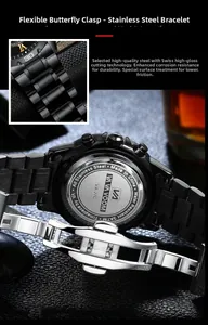 Detailed back view of VA VA VOOM stainless steel watch with 3ATM water resistance