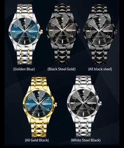 Collection of VA VA VOOM men's watches with multi-faceted cut stainless steel bands