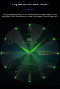 Macro shot of luminous hands and indices on a green dial men's sport watch