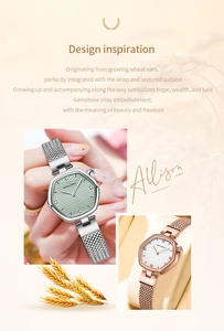Detail of Hannah Martin octagonal watch with wave texture dial and gemstone indices