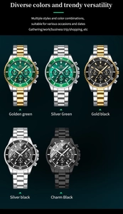 Detaillierter Vergleich von fünf Multifunktions Chronographen in verschiedenen Farben