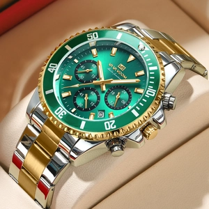 VAVA VOOM Herren Quarzuhr Multifunktional Chronograph Datumsanzeige Leuchtend Wasserdicht Edelstahl Business Armbanduhr