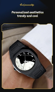 Detail view of matte black Middle Eastern watch featuring unique Arabic numerals on dial