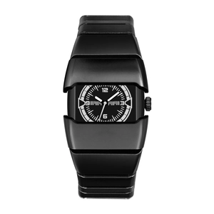 Montre à Quartz Futuriste pour Hommes Boîtier en Alliage de Zinc Bracelet Segmenté en Acier Inoxydable Plastique Étanche Lumineux Sport Industriel
