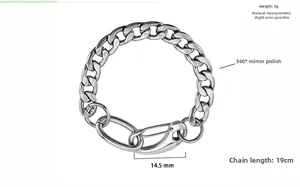 Vue détaillée du fermoir de 14,5 mm en acier inoxydable avec finition miroir polie