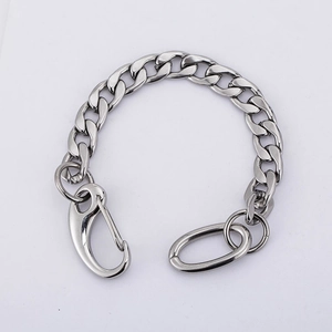 Bracelet Chaîne Gourmette en Acier Inoxydable Minimaliste pour Hommes Femmes Industriel Hip Hop Argent Poli Bijoux