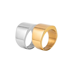 Minimalistische 18K vergulde en zilveren roestvrijstalen geometrische herenringen