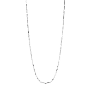 Punk style polished stainless steel necklace with geometric rhombic bamboo leaf links