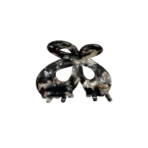 Elegant marble pattern cellulose acetate hair claw clip with hollow circular design