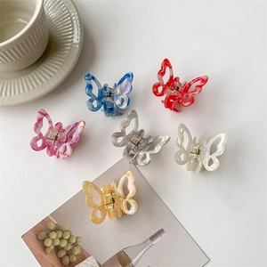 Korean Style Acetate Butterfly Hair Claw Clip Elegant Marble Pattern Hair Clamp Mini Hairpin For Women Girls Hair Accessories
