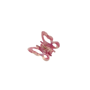 Elegant butterfly hair claw clip with pink and white marble texture for women
