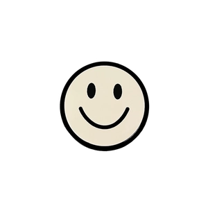Pince à cheveux minimaliste noire et blanche avec smiley et finition crème