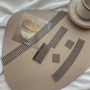 Black metal invisible hair styling tool set with wave headbands and hair combs