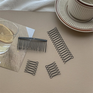 Black metal hair finishing comb set for invisible hair fixing and styling