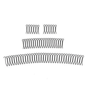 Black metal hair finishing comb set with three different sizes for invisible styling