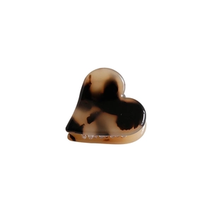 Elegant heart-shaped tortoise shell hair claw clip made of premium acetate material