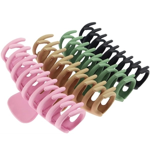 Matte finish large shark hair clips in four elegant colors with a spiral claw design