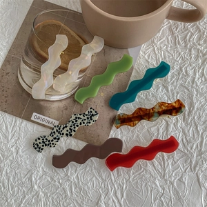 Acetate Wave Hair Clips For Women Elegant Geometric Polka Dot Leopard Pattern Duckbill Hair Pins Fashion Daily Hair Accessories