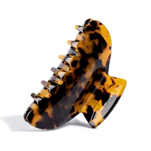 Classic tortoiseshell leopard print acetate large hair claw clip for elegant ponytail
