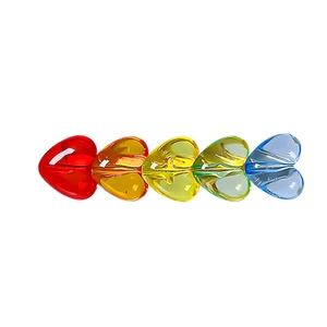 Regenbogen herzförmige Acrylperlen für DIY Schmuckherstellung in fünf Farben
