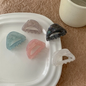 Lot de 5 pinces à cheveux à motif marbré en acétate bleu rose violet et ivoire
