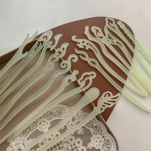 Pic à Cheveux en Acrylique de Style Chinois Traditionnel pour Femmes Épingles à Cheveux Dépolies pour Chignon Hanfu Cheongsam