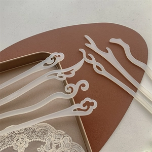 Lot de pics à cheveux blancs minimalistes aux motifs traditionnels pour Hanfu chinois