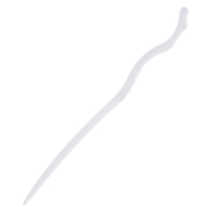 Pic à cheveux minimaliste blanc translucide avec design ondulé en S pour femme