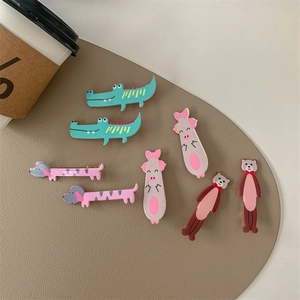 Set di fermagli per capelli con simpatici animali: coccodrillo, maiale, cane e orso