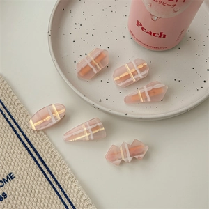 Set de barrettes à cheveux rose pêche motif à carreaux en résine pour femmes
