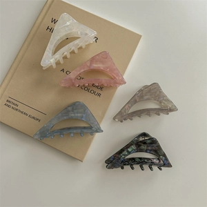 Molla per Capelli Triangolo Cavo Trama di Marmo Acrilico per Donna Fermaglio Stile Coreano Accessori per Capelli