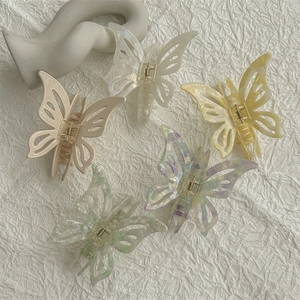 Butterfly Hair Claw Clip Acetate Hollow Out Large Hair Clamp Marble Texture Non-Slip Strong Hold Hair Accessories For Women
