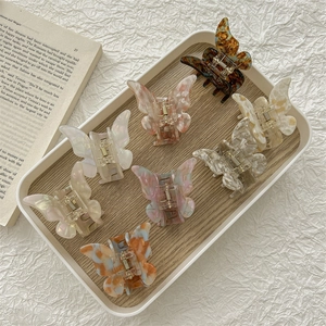 Pince à Cheveux Papillon en Acétate Faite à la Main Motif Marbre Élégant Accessoire Cheveux pour Femme Quotidien