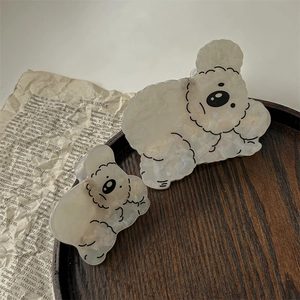 Lot de pinces à cheveux koala en acétate, tailles variées avec texture marbrée chic