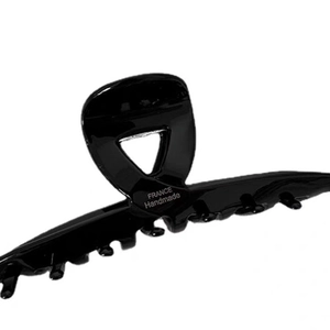 Classic large black glossy acetate hair claw clip for elegant women hair styling