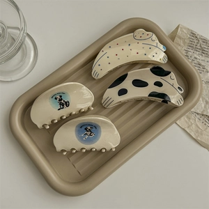 Pinces à cheveux 3D motif dalmatien et clips d'animaux mignons dans un plateau élégant